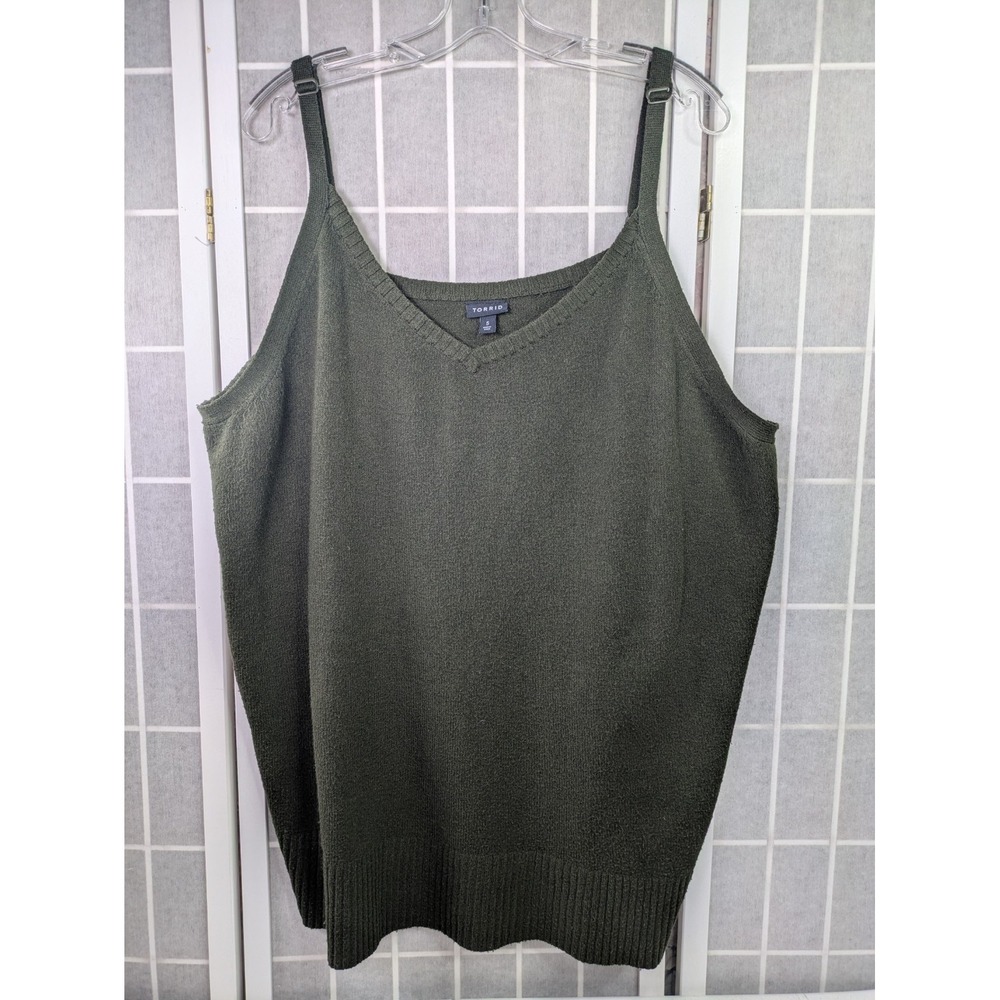 Torrid Womens Everyday Sweater Cami Size 5 (fits 28-30) Olive Green Soft Plush